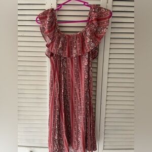American Eagle Outfitters Pink Striped Maxi Dress